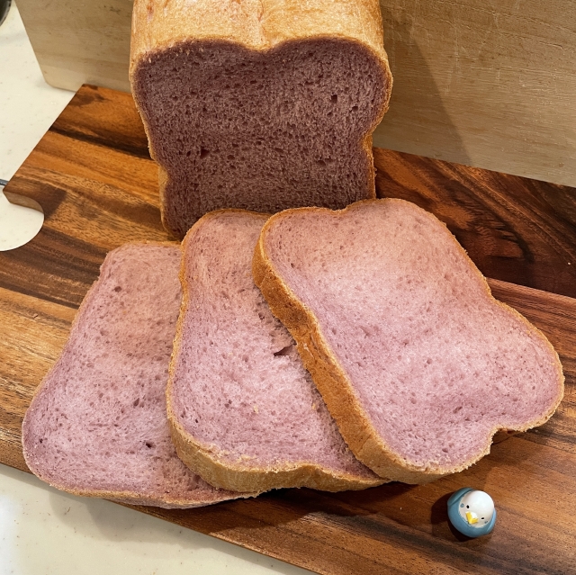 HBで作る紫芋パウダーを使った紫芋の食パン