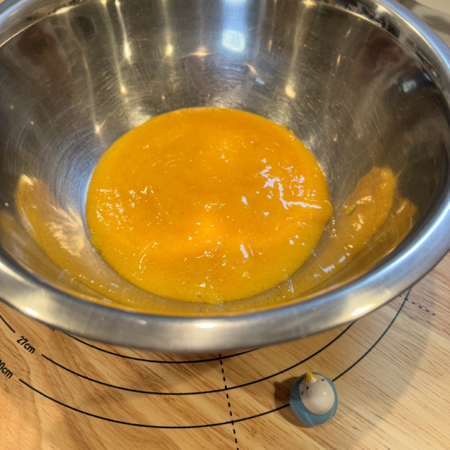柔らか柿をピューレにして作る、柿とヨーグルトクリームのグラススイーツ12